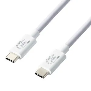 エレコム USB Type-cケーブル 4.0 PD EPR対応 240W （USB-C to USB-C） 1m ホワイト ELECOM