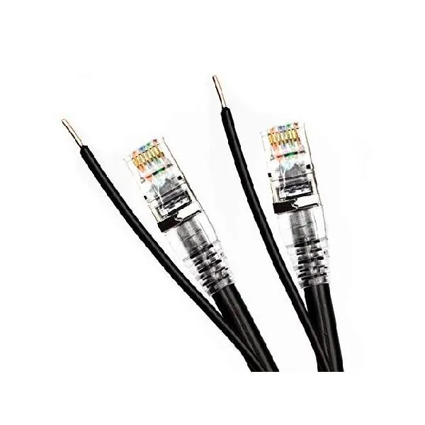 PHAT SATELLITE INTL - Shielded Bare Copper CAT5 with Ground F/UTP 24AWG 350MHz, EZ Pass Thru RJ45 Plug with Boot Network Data Ethernet LAN Ca_並行輸入