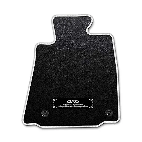 DAD ギャルソン D.A.D エグゼクティブ フロアマット SUZUKI (スズキ) Jimny ジムニー 型式: JA11C/11V 1台分 GARSON エレガントデザインブラック/オーバーロック(ふちどり)カラー : ホワイト/刺繍 : シルバー/