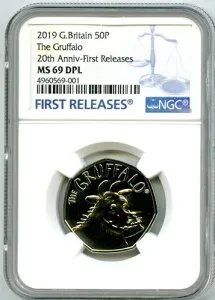 2019年 イギリス 50ペンス NGC MS69 DPL グラファロ 20周年記念 初公開