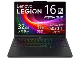 Legion Pro 5i Gen 10 Windows 11 Pro・Core Ultra 9 275HX・RTX 5070Ti・32GBメモリー・1TB SSD・16型WQXGA・OLED搭載 83LUCTO1WW [エクリプスブラック]