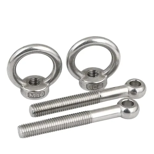 304 ステンレス鋼アイレットアイリングリンク魚眼スリップボルトリフティングナットセット M5 M6 M8 M10 M12 M14 GB798(M12x45mm 2Sets)