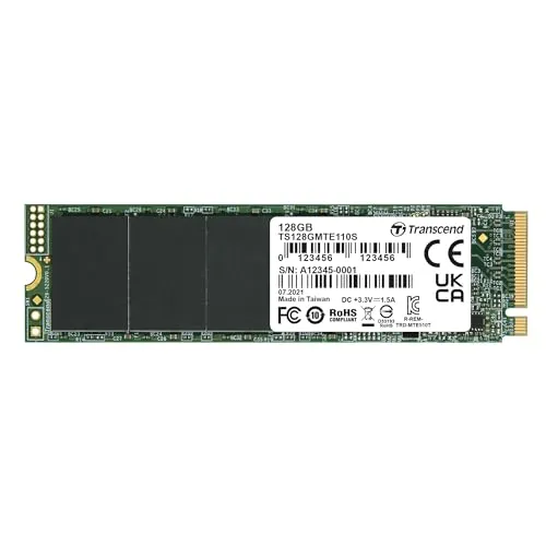 トランセンドジャパン Transcend PCIe M.2 SSD (2280) 128GB NVMe PCIe Gen3 x4 3D TLC採用 5年保証 TS128GMTE110S