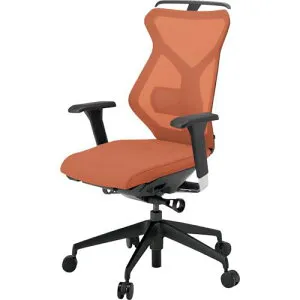 ■ITOKI セクアチェア ハイバック ベースカラーTT アジャスタブル肘 ハンガー付 張地 アンバーオレンジ〔品番:KG367JVH1TTD3〕【3818547:0】[送料別途見積り][法人・事業所限定][外直送][店頭受取不