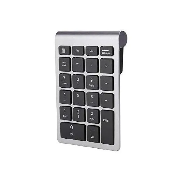 Wireless Numeric Keypad, Mini Digital Numpad 22 Keys Ergonomic Number Pad Keyboard with 2.4G USB Receiver for Laptop/PC/Desktop(Iron Grey)_並行輸入