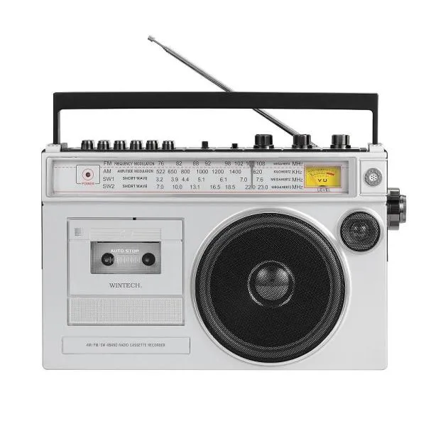 WINTECH Bluetooth対応 大型モノラルラジカセ(シルバー) SCT-MB300 返品種別A