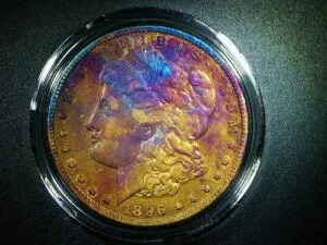 KEY EF 1896-O モーガン シルバードル 希少 EF KEY 日付 綺麗な色調 M-1021