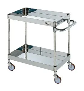 ★ポイント10倍★ 4/24~4/27 お買い物マラソン(要エントリー) サカエ ステンレスCSパールワゴン（H600mm・棚板2段） ステンレス製品 スーパーラック CSP39062NU