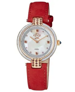 ジェビル レディース アクセサリー 腕時計 スエード Gevril Women's Matera Swiss Quartz Red Italian Suede Strap Watch 35mm Red レッド