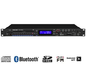 TASCAM タスカム CD-400U ◆ Bluetooth /AM・FM チューナー搭載 CD/SD/USB プレーヤー【4月24日時点、在庫あり 】