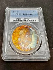 1978-S アイゼンハワードル PCGS「本物」プルーフ - まばゆいばかりの色彩