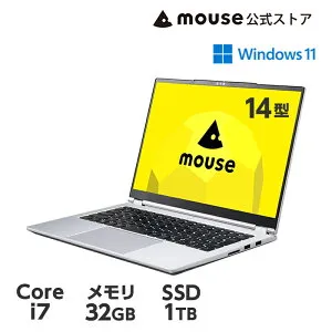 【エントリーでポイント10倍★4/24 20時～】【3年保証・国内生産・公式】ノートパソコン Office付き 新品 mouse B4-I7U01SR-A(32GB メモリ搭載モデル) 14インチ Core i7 1355U 32GB メモリ 1TB SSD ノートPC マウ