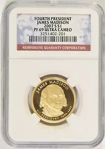 2007-S マディソン大統領ドル NGC PF-69 ウルトラ カメオ #02-201