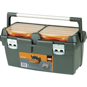 日本正規品 バーコ 樹脂製工具箱 ヘビーデューティー仕様プラスチックボックス 外形寸法600×295×305mm 黒/オレンジ (4750PTB60)(7314150275014) BAHCO