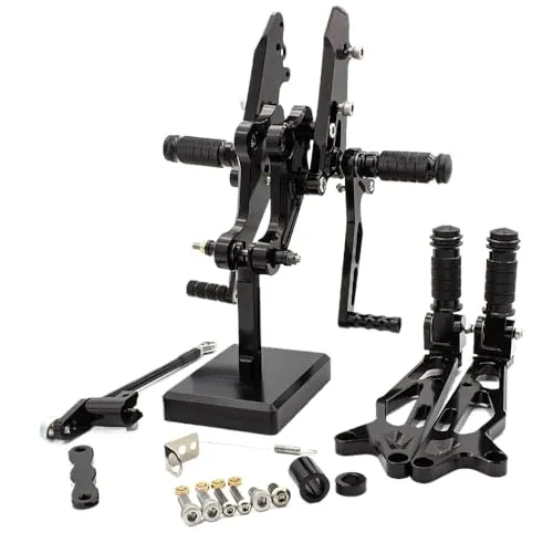 バイク用バックステップ バックステップキット 調整可能 フットペダル 取り付け簡単 CNC 6061-T6アルミニウム 適合車種 ホンダ GROM MSX125 16-20年 (ブラック)