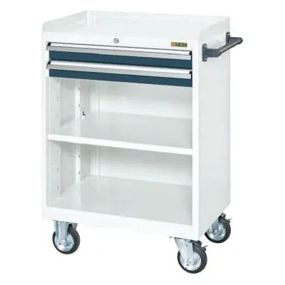 サカエ キャビネットワゴン 棚板付き 幅700×奥行480×高さ1025mm CV-102TWD