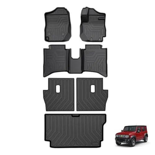 Virauto スズキ 新型 ジムニー ノマド JC74W AT車 3D フロアマット ラゲッジマット フルセット 2025年4月～ 5ドア 専用 カーマット 足元マット トランクマット TPE 滑り止め 防水 キズ&汚れ防止 耐摩擦 取付簡単 お手入れ