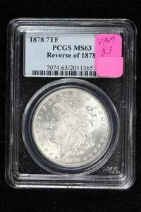 1878年 7TF モルガン・ダラー VAM-83 High 1 PCGS MS 63 1878年 4NU9の裏面
