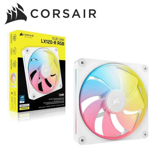 CORSAIR｜コルセア PCケースファン iCUE LINK LX120-R RGB WHITE Single Reverse Fan Expansion 120mm(ホワイト) CO-9051053-WW 返品種別B
