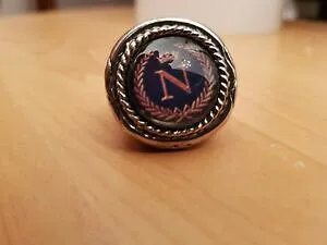 【送料無料】ジュエリー・アクセサリー グロースバギュシュヴァリエールメタルナポレオンアーモワリーブラソンリングgrosse bague chevaliere metal napoleon armoiries blason n ring empire