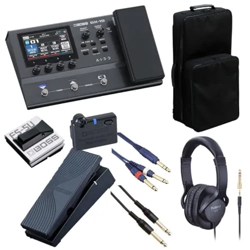BOSS/GX-10 Guitar Effects Processor GX10 マルチエフェクター[オプションアイテム+リュック式キャリングバッグセット] FS-5U + EV-1-WL + BT-DUAL