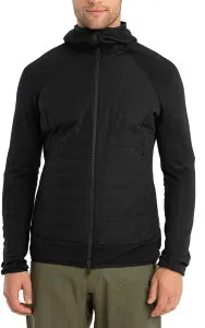 アイスブレーカー メンズ アウター パーカー・スウェット Icebreaker Men's Merino Quantum Hybrid Long Sleeve Full Zip Hoodie Black ブラック