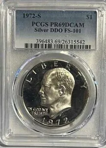 1972-S アイク・アイゼンハワー 1ドル PCGS シルバー DDO FS-101 PR69DCAM