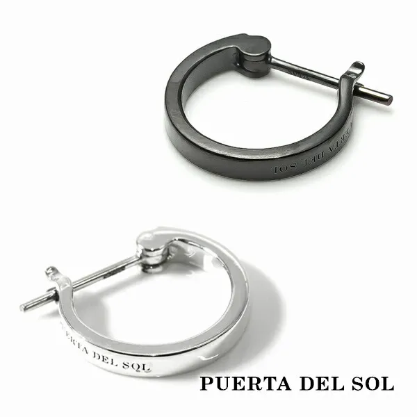 PUERTA DEL SOL 刻印 スマート ストレート ピアス シルバー950 チタンコーティング ユニセックス シルバーアクセサリー 銀 SV950 ブリタニアシルバー 爆買