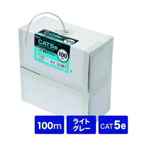 アケボノクラウン カテゴリ5eUTP単線ケーブルのみ ライトグレー KB-T5-CB100N