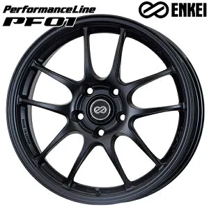 17インチ 6.5J 4H100 +48 ENKEI エンケイ パフォーマンスライン PF01 マットブラック アルミホイール単品 4本（1台分）送料無料