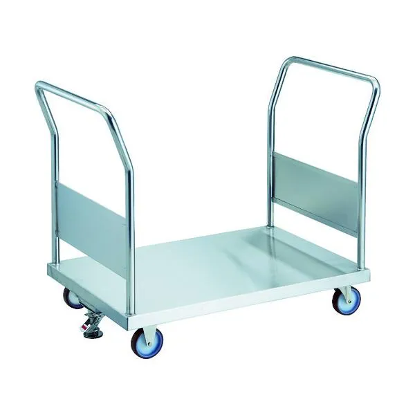 (送料別途)(直送品)TRUSCO ステンレス台車 オールステン両袖台車 900X600 φ100NU ストッパー付 AS-2W-100NU-S