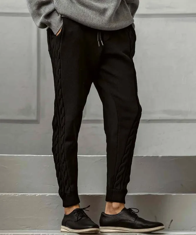 [マルイ]AKM Contemporary サイドケーブルニットパンツ【WEB/直営店限定】/エイケイエム コンテンポラリー（AKMContemporary） black