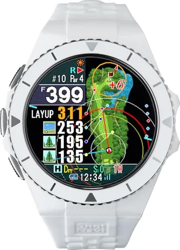 Shot Navi EXCEEDS(ショットナビ) 【ホワイト】 タッチパネル大画面カラー液晶 日本製 ゴルフ距離計 GPSナビ ゴルフウォッチ