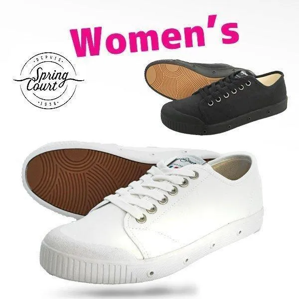 【レディース】 SPRING COURT スプリングコート G2 CLASSIC W-CANVAS ( WOMEN'S ）【ホワイト / ブラック】 ローカット キャンバススニーカー