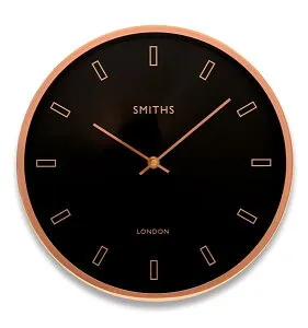 ロジャーラッセル掛け時計 RogerLascelles社製 MODERN ROSE GOLD CASE, SMITHS BLACK DIAL WALL CLOCK - 30cm ロジャーラッセル時計 SM-FIRECREST-RG
