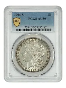 1904-S $1 PCGS AU50 - モルガン・ダラー - キー・デイト S-ミント・モルガン・ダラー