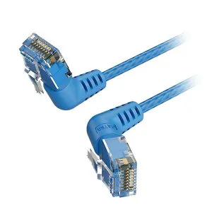 【10本セット】 VENTION Cat.6a LANケーブル UTP 直角コネクタ 360°スイングタイプ ブルー 0.5m ブルー IB-0323X10 PC パソコン スマホ タブレット | 関連単語 iPhone パーツ iPad 周辺機器 メモリ Android ドラ