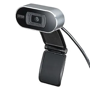 401-CAM001S WEBカメラ 狭角 画角65度 オートフォーカス フルHD1080P 200万画素 マイク内蔵 三脚対応 Zoom対応 シルバー