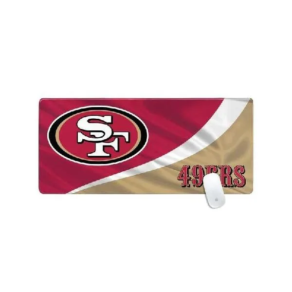Skinit Extra Large Gaming Mouse Pad - Officially Licensed San Francisco 49ers Design with Stitched Edges, Waterproof, Non-Slip Rubber Base, D_並行輸入