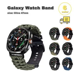ギャラクシー ウォッチ ウルトラ ナイロン パラコード 550 アウトドア スポーツ バンド Galaxy Watch Ultra 47mm 全6色 替えベルト 通気性 送料無料