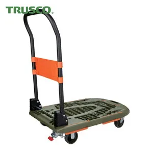 トラスコ TRUSCO 樹脂台車 カルティオ 780X490 折畳 オリーブドラブ スチールストッパー付き (1台) MPK780-OD-SS