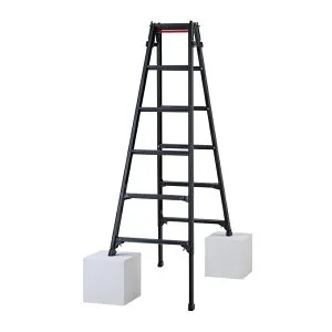 【ポイント10倍】【直送品】 長谷川工業 ハセガワ はしご兼用伸縮脚立 (ワンタッチバー付) RYZB-18a (10911) 6段 【大型】