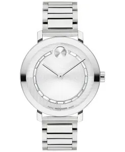 モバド レディース アクセサリー 腕時計 Tシャツ Movado Women's Bold Evolution 2.0 Swiss Quartz Stainless Steel Watch 34mm Silver-tone シルバー