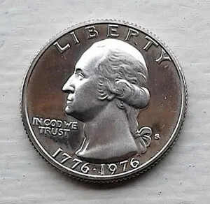 1776-1976-S ジェムプルーフ バイセント クォーター 40% シルバー BU 未流通 (B)