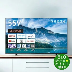 ◆最大3000円CP＋P3倍！！4/25◆東芝 レグザ テレビ 55インチ 液晶テレビ 55型 55V型 4Kチューナー内蔵 YouTube対応 55M550M REGZA TOSHIBA【転送不可】