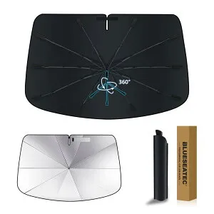 【2025強化版 360°回転可能】日産 エクストレイル T32系 適合 フロントガラス用 サンシェード T32 NT32 HNT32 HT32 H25.12-R4.7 傘式 UVカット 傘柄が曲がる 遮光断熱 着脱簡単 車種専用設計 車中泊 収納