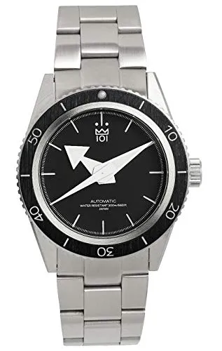 [HYAKUICHI 101] No.10 ヒャクイチ 機械式 ダイバーズウォッチ 日本製 自動巻き オートマチック 200m防水 逆回転防止ベゼル 腕時計 40mm ブラック メンズ