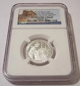 2019 S シルバー ローウェル NP クォータープルーフ PF70 UC NGC ファーストリリース