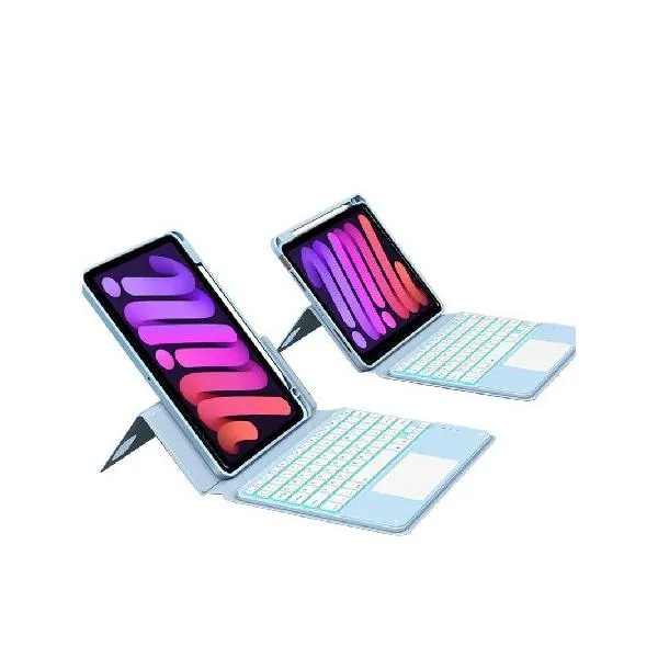 QYiiD Keyboard Case for iPad Mini 6 2021 (8.3 Inch), Detachable Transparent Back Vertical Stand Cover Pencil Holder ＆ Magnetically Backlit T_並行輸入