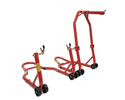 ツールズアイランド(Toolsisland) バイクスタンド メンテナンススタンド フロント＆リア 取扱説明書付 (レッド, リアV型セット) 51603-V